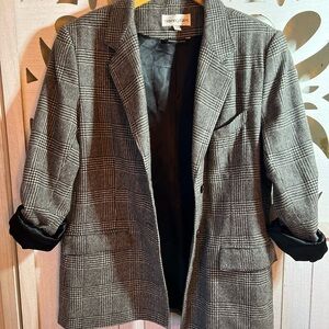 Vintage Bloomingdale’s Plaid Wool Blazer — Size 14